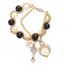 Jewelry Men Women's Fashion HRhinestone Heart Bracelet Watch Wristwatch &