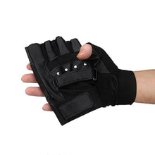 Men Soft Leather Driving Motorcycle Biker Outdoor Fingerless Gloves Special Forces Tactical Gloves