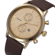 FashionFashion Men Casual Waterproof Date Leather Military Japan Watch Gift