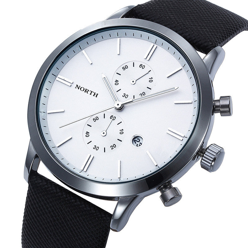 FashionFashion Men Casual Waterproof Date Leather Military Japan Watch Gift