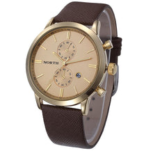 FashionFashion Men Casual Waterproof Date Leather Military Japan Watch Gift