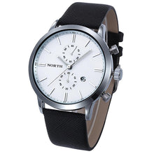 FashionFashion Men Casual Waterproof Date Leather Military Japan Watch Gift