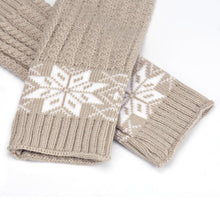 Fashion Women's Warm Snow Pattern Knitting Half Fingerless Gloves Hand Arm Gloves Women