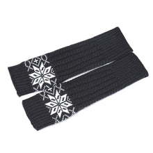 Fashion Women's Warm Snow Pattern Knitting Half Fingerless Gloves Hand Arm Gloves Women