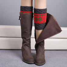 Knitted Color Matching Snow Leg Warmers Socks Boot Cover Fast Shipping