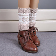 Knitted Color Matching Snow Leg Warmers Socks Boot Cover Fast Shipping