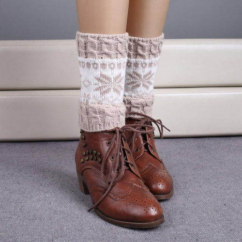 Knitted Color Matching Snow Leg Warmers Socks Boot Cover Fast Shipping