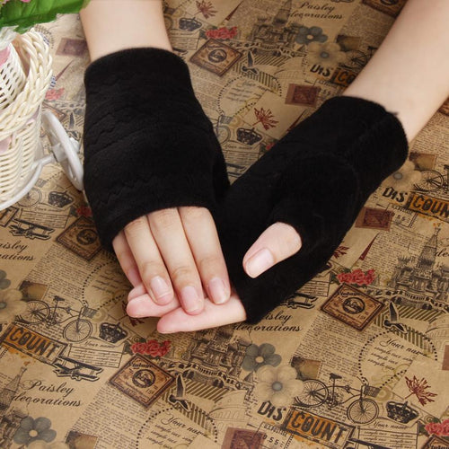 Women Girls Delicate Thick Warm Gloves Keyboard Leak Finger Gloves Fast Shipping