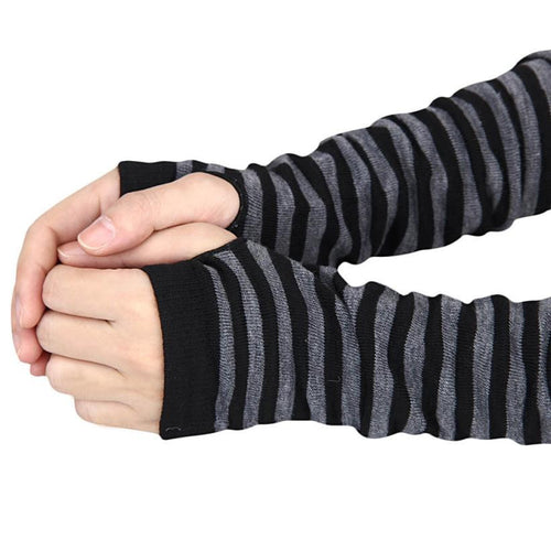 Women Warm Knitted Fingerless Long Gloves Mitten Hand Arm Wrist Warmer