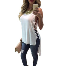 Sexy Womens Casual Chiffon VTop Sleeveless Hollow Blouse Tank Tops