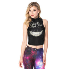 Casual Womens Emoji/Flaky Clouds/Toothy Smile Tank Top VBlouse Sleeveless Cartoon Crop T-Shirt