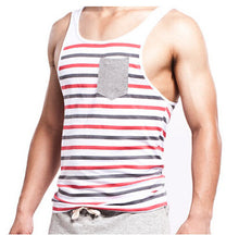 Fashion Men's Stripes Tank Top Muscle Sleeveless T-Shirt Cotton Men's Tanks Underwear M~XL Fast Shipping