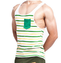 Fashion Men's Stripes Tank Top Muscle Sleeveless T-Shirt Cotton Men's Tanks Underwear M~XL Fast Shipping