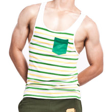 Fashion Men's Stripes Tank Top Muscle Sleeveless T-Shirt Cotton Men's Tanks Underwear M~XL Fast Shipping