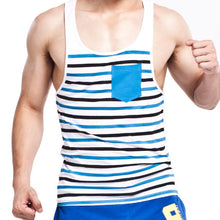 Fashion Men's Stripes Tank Top Muscle Sleeveless T-Shirt Cotton Men's Tanks Underwear M~XL Fast Shipping