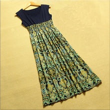 Women Flower Floral Print Bohemia Sleeveless VLong Beach Dress for Ladies ing Vestidos