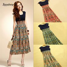 Women Flower Floral Print Bohemia Sleeveless VLong Beach Dress for Ladies ing Vestidos