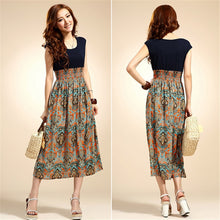Women Flower Floral Print Bohemia Sleeveless VLong Beach Dress for Ladies ing Vestidos