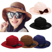 Women Girls Knitting Wool Pots Bowler Hat Bowknot Cap Fast Shipping