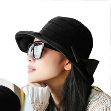 Women Girls Knitting Wool Pots Bowler Hat Bowknot Cap Fast Shipping