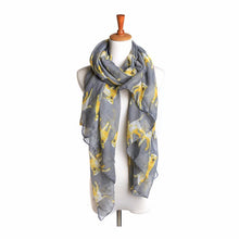 Women Ladies Yellow Dog Print Long Scarf Warm Wrap Shawl