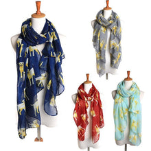Women Ladies Yellow Dog Print Long Scarf Warm Wrap Shawl