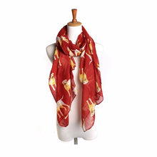 Women Ladies Yellow Dog Print Long Scarf Warm Wrap Shawl