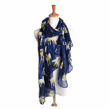 Women Ladies Yellow Dog Print Long Scarf Warm Wrap Shawl