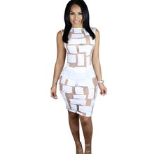 Women Lady Dress Sexy Women sleeveless Bandage Bodycon Mesh Club Party Cocktail Mini Dresses Vestidos
