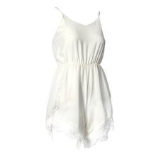 Women Strap Sleeveless Chiffon Lace V-neck Jumpsuit&Rompers Black White