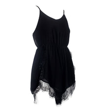 Women Strap Sleeveless Chiffon Lace V-neck Jumpsuit&Rompers Black White