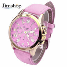 Women's Fashion Geneva Roman Numerals Faux Leather Analog Quartz quartz-watch Wrist Watch relogio masculino