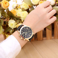 Women's Fashion Geneva Roman Numerals Faux Leather Analog Quartz quartz-watch Wrist Watch relogio masculino