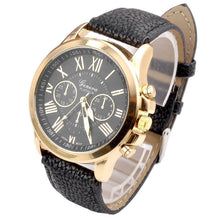 Women's Fashion Geneva Roman Numerals Faux Leather Analog Quartz quartz-watch Wrist Watch relogio masculino