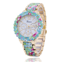 fashion Women Geneva Flower Print Style Analog Quartz Wrist Watch Fast Shipping