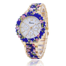 fashion Women Geneva Flower Print Style Analog Quartz Wrist Watch Fast Shipping