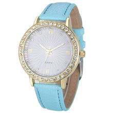 8 Colors Geneva Fashion Diamond Analog Leather Quartz Wrist Watch Women Montre femme