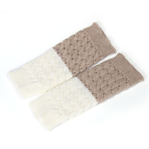 Amazing Patchwork Color Knitted Leg Warmers for Women Boot Socks Cover for Girl Women