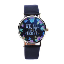 ing Women Leisure Fashion Collocation Letters Leather Wrist Watch Flower Print Analog Quartz Watch Tables