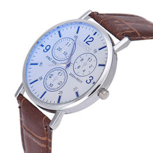 Blu-Ray Business Quartz Watches Men Luxury Crocodile Faux Leather Analog Manly Charm Wristwatches