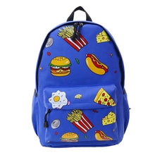 Cute Design Fashion Unisex Double-Shoulder Canvas Hamburger Backpack Schoolbag Mujer Mochila Escolar Feminina Fast