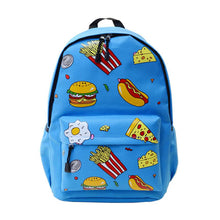 Cute Design Fashion Unisex Double-Shoulder Canvas Hamburger Backpack Schoolbag Mujer Mochila Escolar Feminina Fast