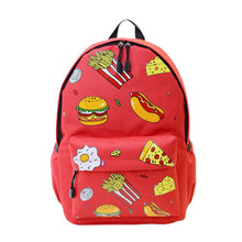 Cute Design Fashion Unisex Double-Shoulder Canvas Hamburger Backpack Schoolbag Mujer Mochila Escolar Feminina Fast
