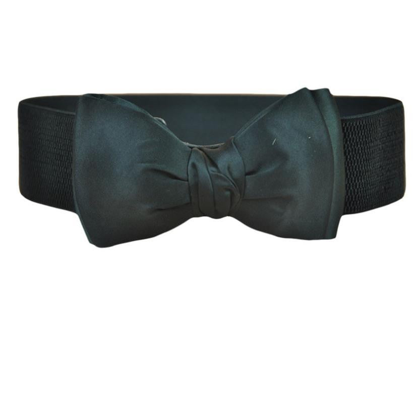 Fashion Lady Wide Elastic Stretch Bowknot Bow Tie Belt Waistband 5 Colors &