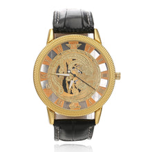 Fashion Luxury Phoenix Rome Digital Leather Hollow Dial Quartz Wrist Watch Business Clock