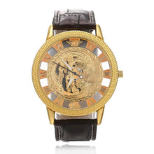 Fashion Luxury Phoenix Rome Digital Leather Hollow Dial Quartz Wrist Watch Business Clock
