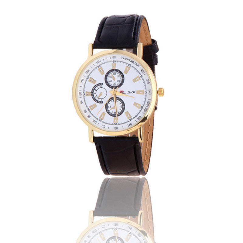 Fashion Rome Article Leather Band Analog Quartz Vogue Wrist Watches&