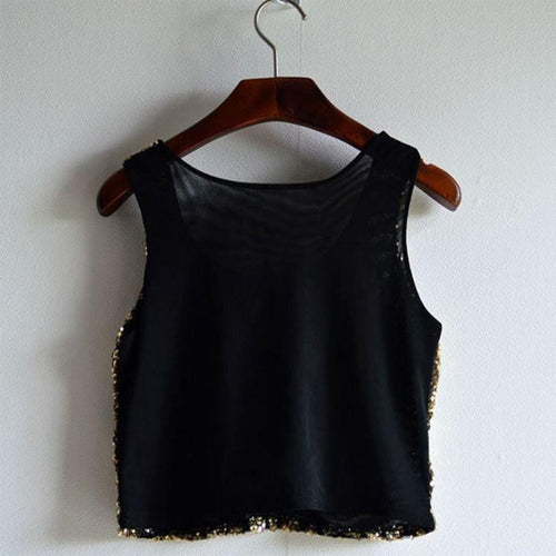 Fashion Sequined Tank Top Women VTops Shirts Sleeveless Style Tank Tops