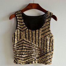 Fashion Sequined Tank Top Women VTops Shirts Sleeveless Style Tank Tops