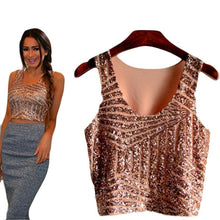Fashion Sequined Tank Top Women VTops Shirts Sleeveless Style Tank Tops